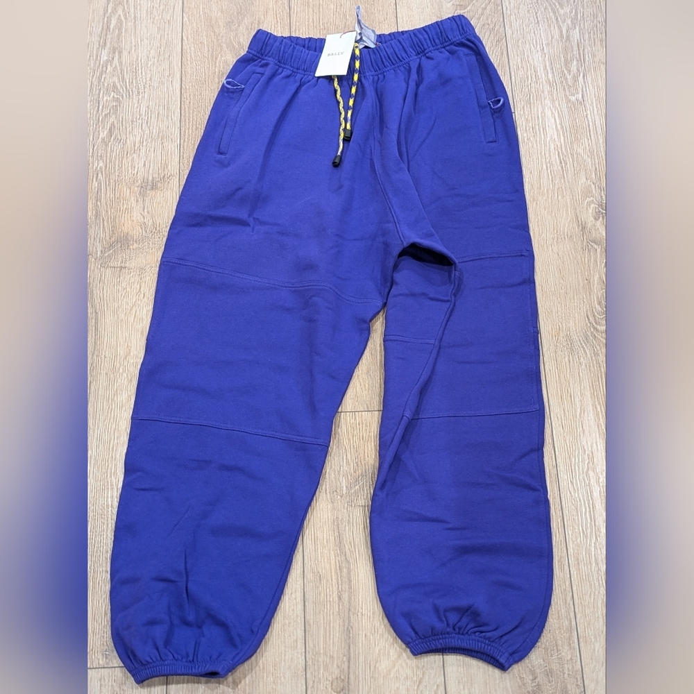 $330 Mens Bally Solid Cotton Jogger Pants Purple XL